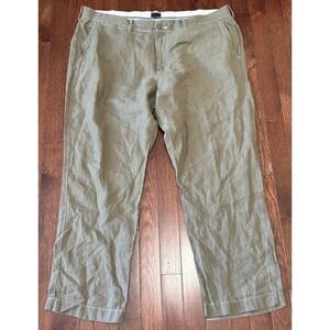 J. Crew Linen Straight 770 Flat Front Pants 40x30  Trousers Cotton Casual